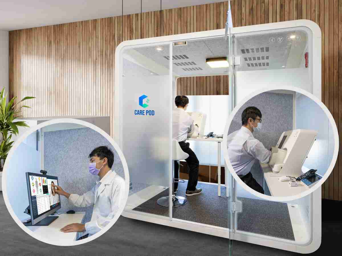 达擎于医疗科技展中展出＂远距诊疗舱＂，，，以因应医疗数字化及社会高龄化趋势下、、复诊及慢性病患等族群对于远距看诊需求逐渐升高所推出的创新整合方案。。多功能合一、、高隐私性的远距诊疗舱可根据病患端与医师端的不同需求，，，，提供弹性化及客制化功能，，，节省医生和病患的精力及时间