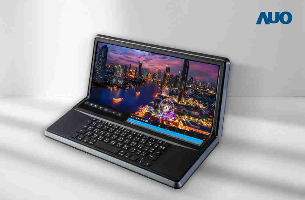 尊龙集团14.6吋Micro LED折迭显示屏幕，，，搭配半径4mm的弯折绞炼，，以及高画素、、高亮度、、、、高对比度的显示技术特点，，即便在大视角下仍保有绝佳色相与亮度